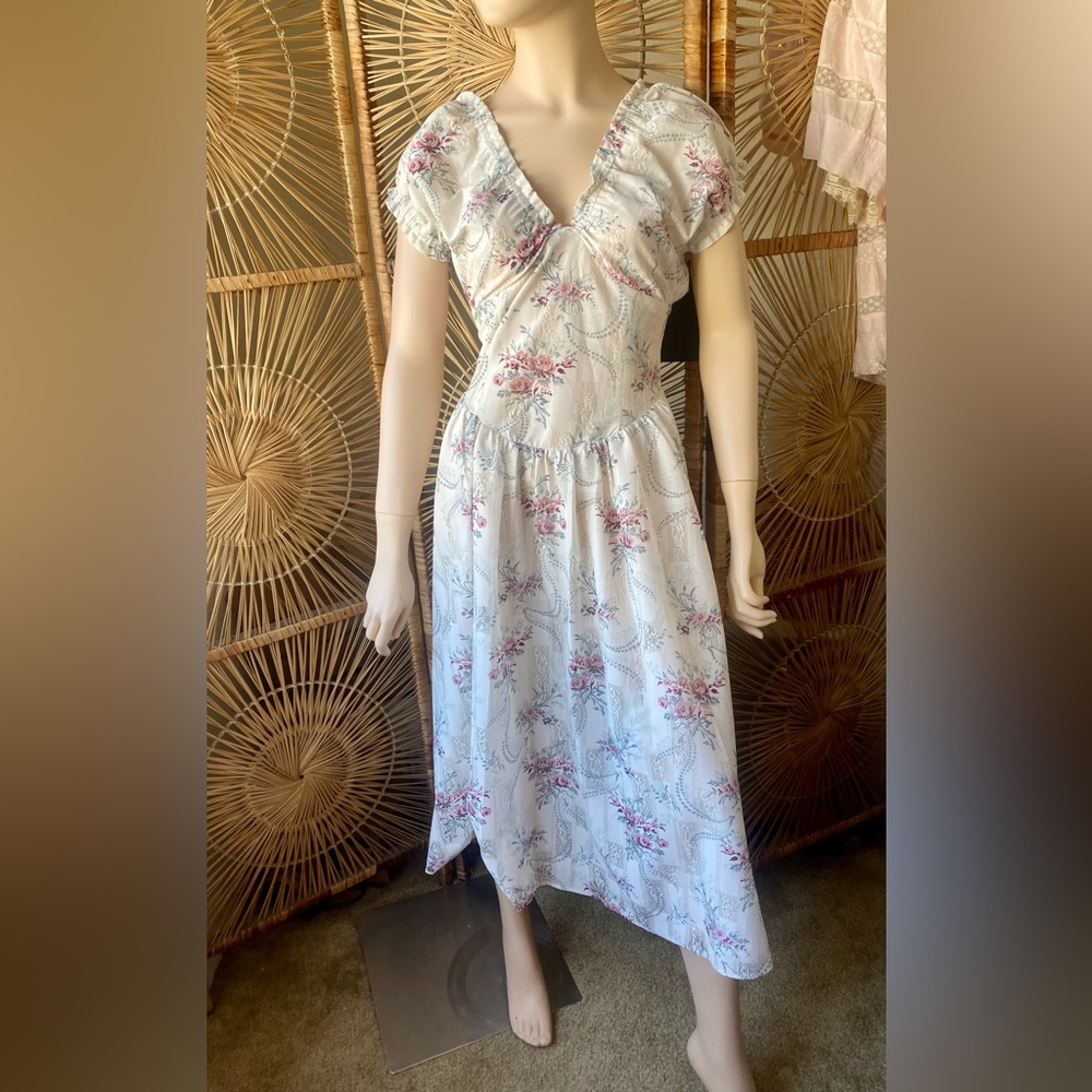 The Kooples V-Neck Floral Midi Dress NWT Size 1 Small